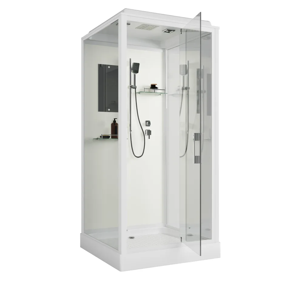 Душевая кабина Niagara Standart ST100/15Q (100х100х215) квадрат,поддон 15см,распашная,проф.белый,3 места