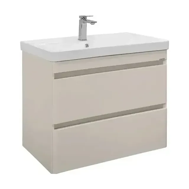 Тумба с раковиной Comforty Енисей 80П2 серый шелк (раковина Comforty 4480)