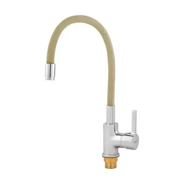 Смеситель Rusant RK564514-0 для кухни с гибким изливом хром/бежевый