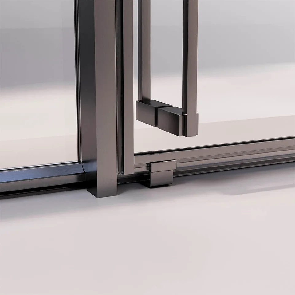 Боковая панель Veconi Premium Prato SP GR, 800x2000, брашированный графит, стекло прозрачное