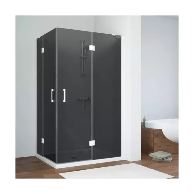 Душевой уголок AFA-F NOVO 110*80 01 07 R, профиль белый, стекло графит