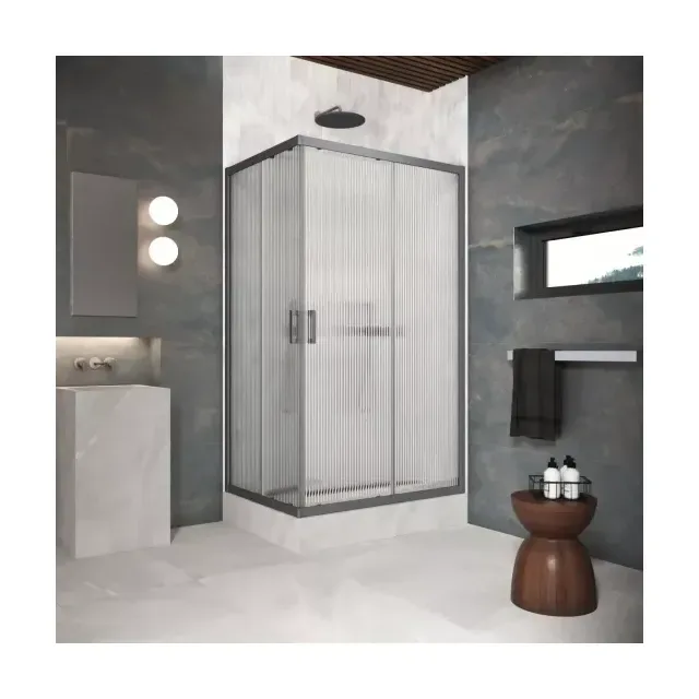 Душевой уголок ZA-F Protec 80*70 06 Moru, профиль GunMetal, стекло Moru