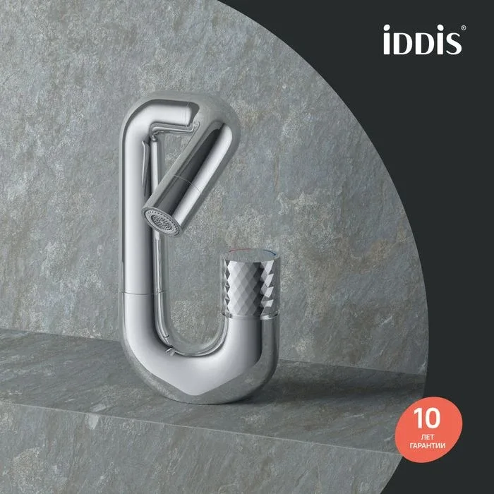 Смеситель Iddis Твист (Twist) TWISBBTi01 для раковины с управлением Push Control, хром