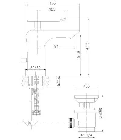 Смеситель Lemark Contest LM5806CW для раковины с донным клапаном хром/белый