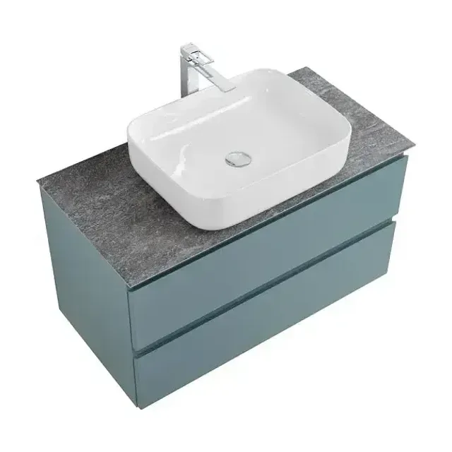 Комплект мебели BelBagno Крафт (Kraft) 80 голубой матовый (столешница гранит)