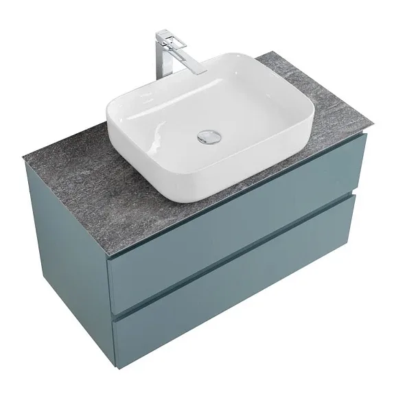 Комплект мебели BelBagno Крафт (Kraft) 80 голубой матовый (столешница гранит)