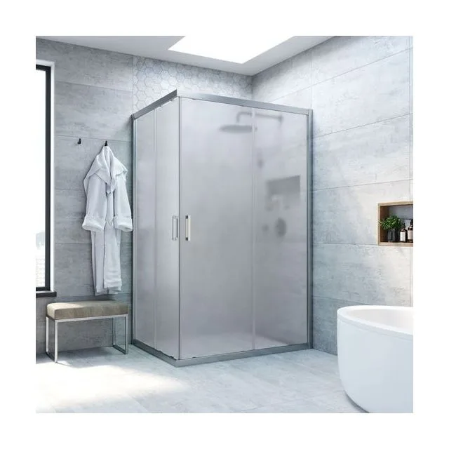 Душевой уголок ZA-F NOVO h2000 110*90 07 10, профиль матовый хром, стекло сатин