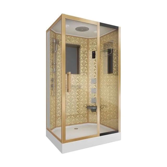Душевая кабина Niagara Luxe NG-7711GR (90x120х215) низкий поддон(15см),дверь раздвижная,стенки золото