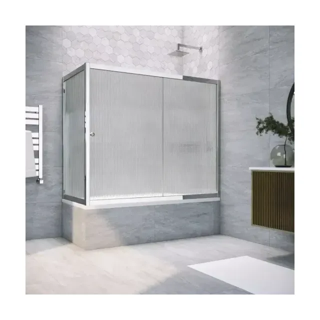 Шторка на ванную ZV+ZVF TUR NOVO 150*85 08 Moru, профиль глянцевый хром, стекло Moru