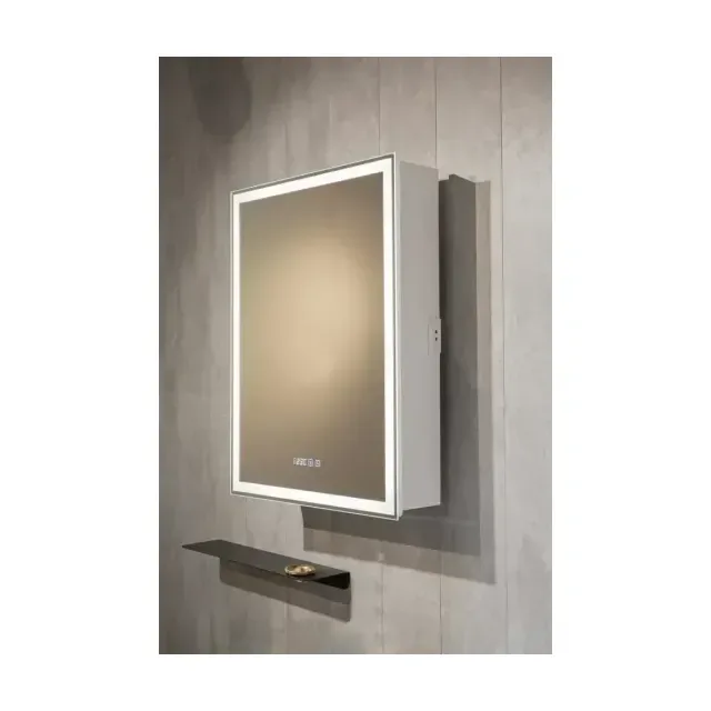Зеркало-шкаф Raval Split New 50*75 с led-подсветкой и часами
