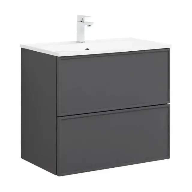 Тумба с раковиной Aquanet Арт 75 ясень графит