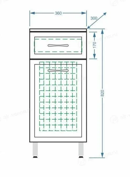 Комод Stella Polar Концепт 36 белый глянец с бельевой корзиной