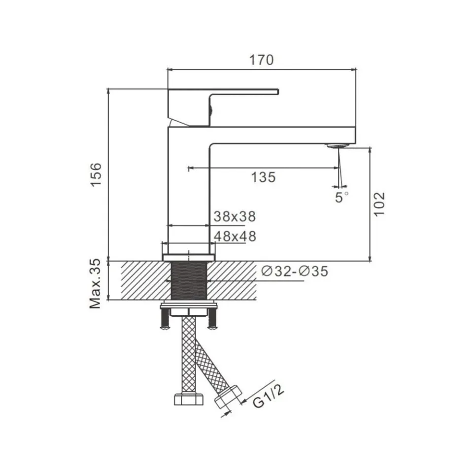Смеситель Belz B10658-8 для раковины белый матовый