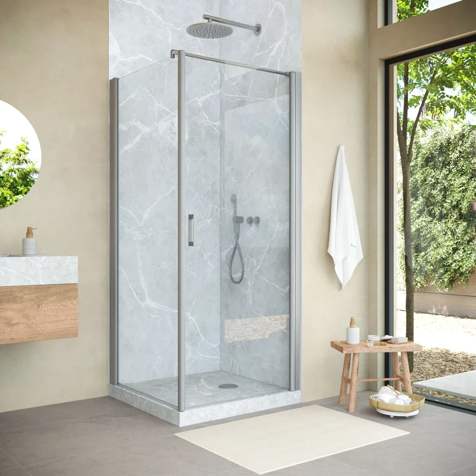 Душевое ограждение Vegas-Glass EP-Fis NOVO 80×90×189 см, матовый хром, стекло crystalvision