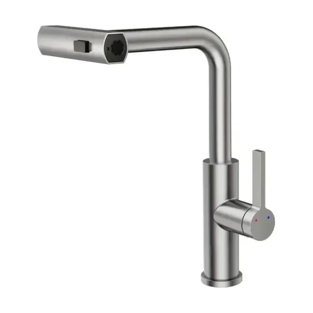 Смеситель Rush Tinos TI3732-18 для кухни с мультифункциональным выдвижным изливом сатин