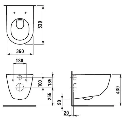 Подвесной унитаз Laufen Pro 36*53