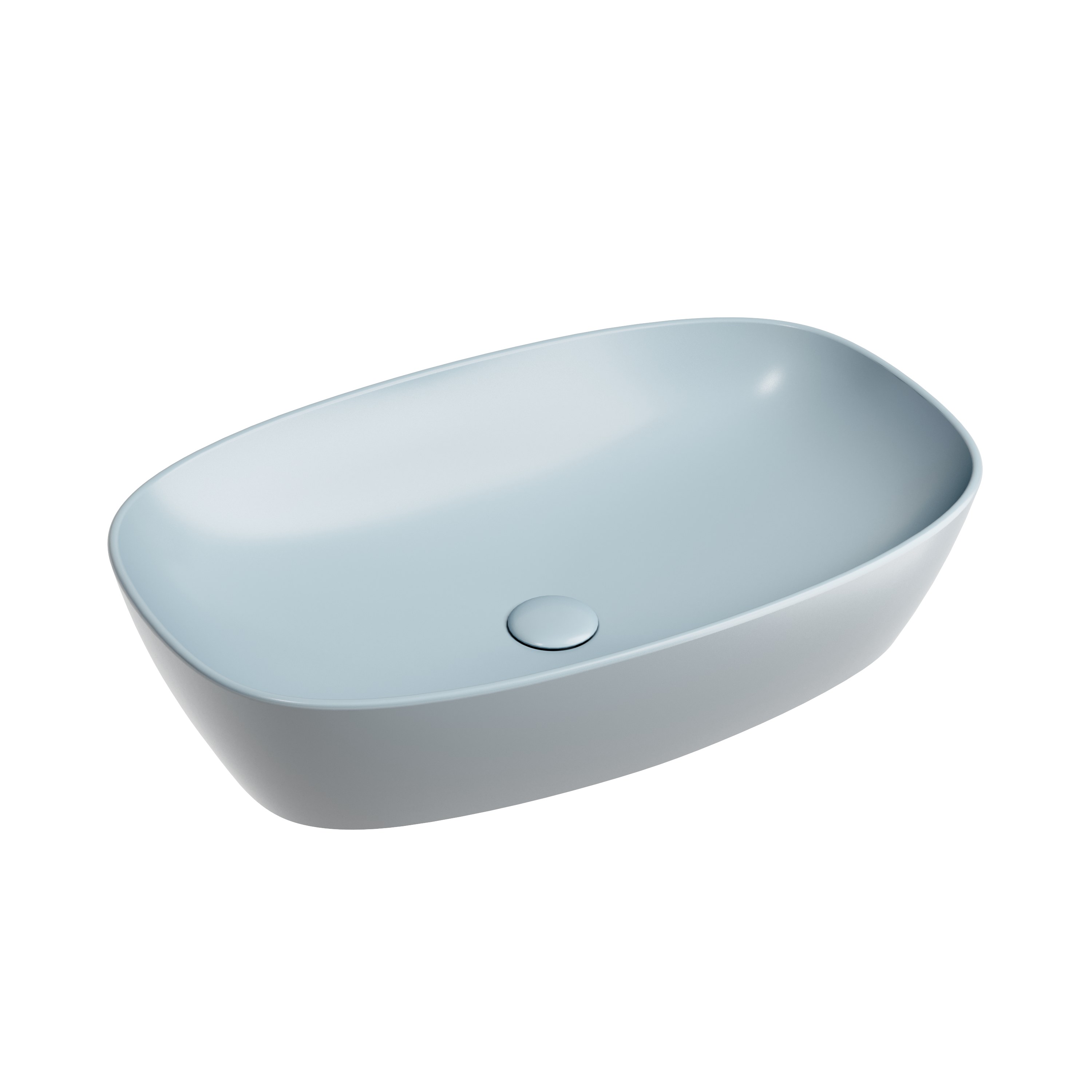 Раковина из сантехнического фарфора Ceramica Nova Элемент (Element) 60 см CN6049MHL накладная цвет серо-голубой матовый
