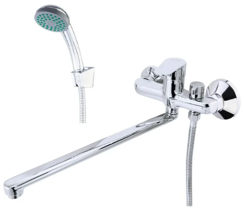 Смеситель Rusant RV26023523-0782 универсальный с душевыми аксессуарами хром