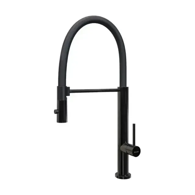 Смеситель Knotlor Бесконечность/Infinity SS-17/BL для кухни с гибким изливом черный матовый