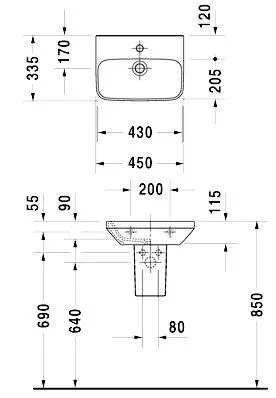 Раковина Duravit Durastyle 45*33,5