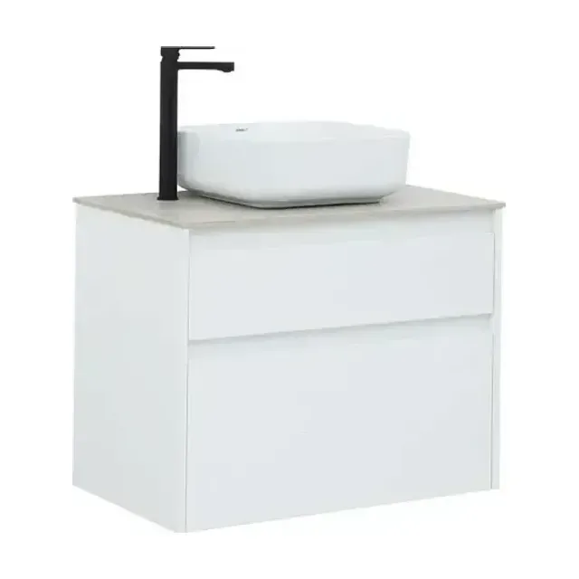 Тумба с раковиной Aquanet Nova Lite 75 белый глянец (2 ящика) (раковина City-1)