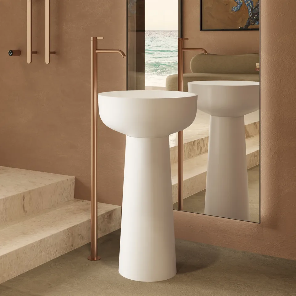 Раковина Vincea Солид Серфейс (Solid Surface) 48 см VBS-4SP02MW напольная цвет белый