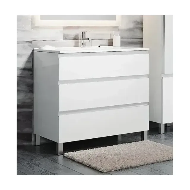Тумба с раковиной SanVit Авеню-3 120 белый глянец/на выбор