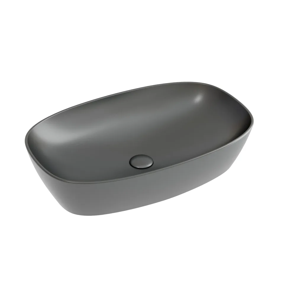 Раковина из сантехнического фарфора Ceramica Nova Элемент (Element) 60 см CN6049MDH накладная цвет темный антрацит матовый