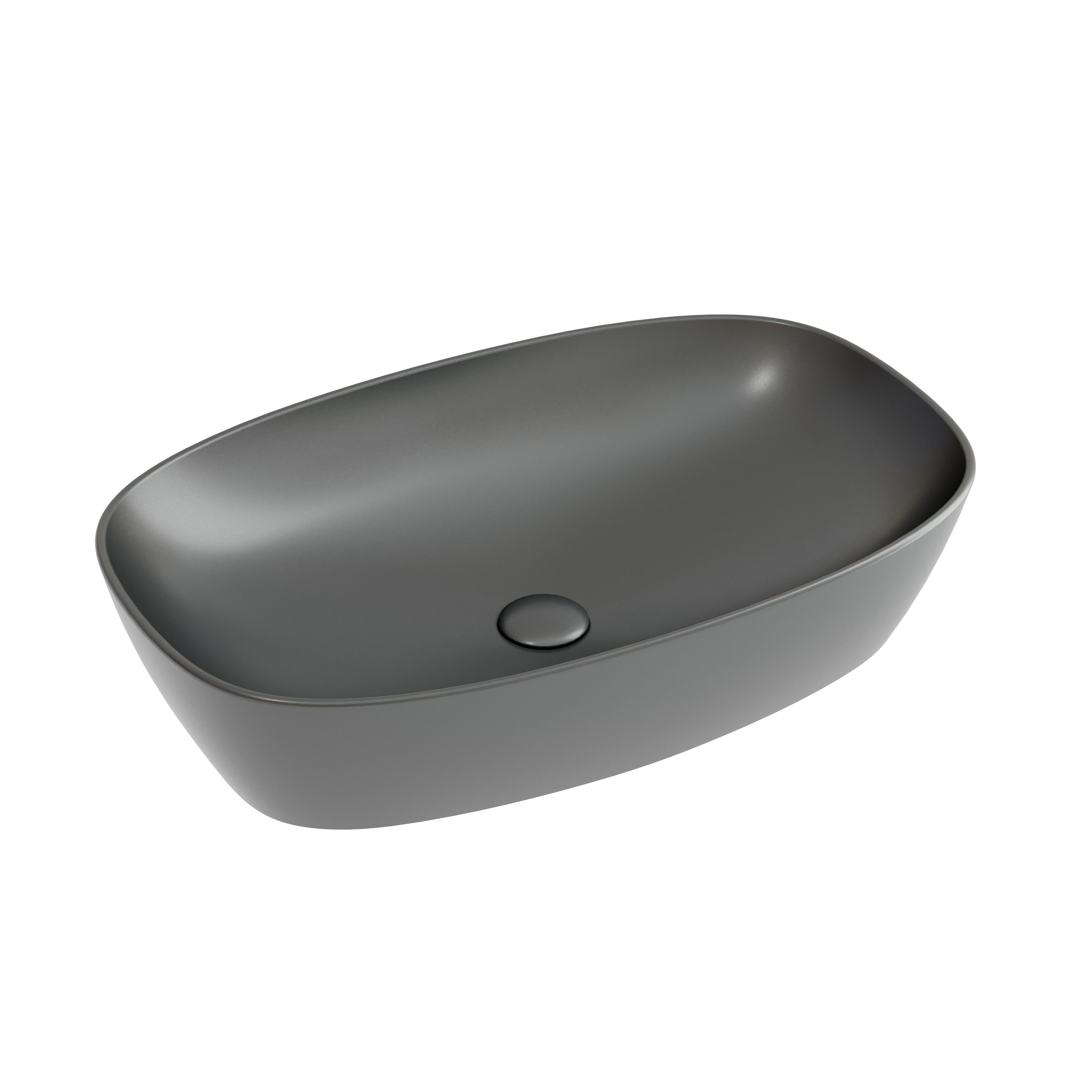 Раковина из сантехнического фарфора Ceramica Nova Элемент (Element) 60 см CN6049MDH накладная цвет темный антрацит матовый