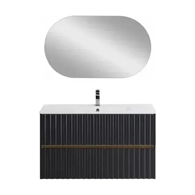Комплект мебели Art&Max Элегант/Elegant 100 с LED подсветкой ручек серый матовый