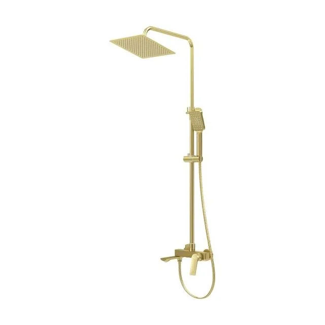 Душевая стойка Grossman Cosmo 500.K35.02.320 с верхним душем,ручной лейкой и смесителем,золото сатиновый
