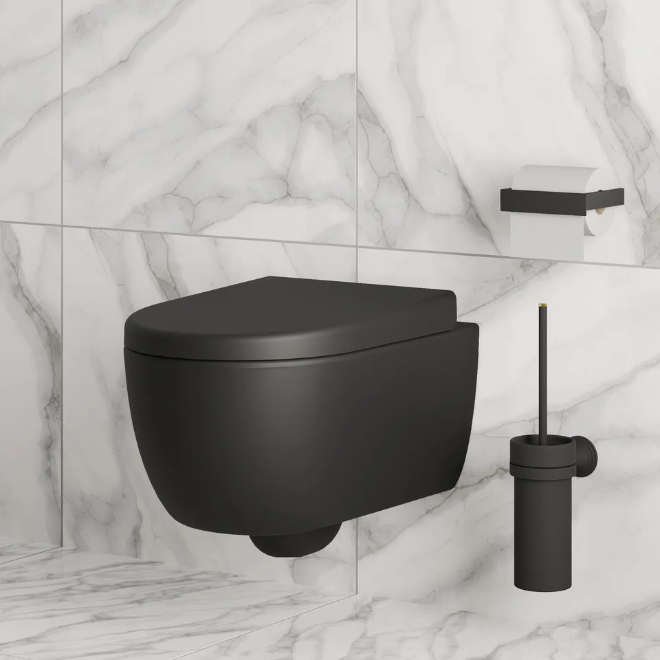 Унитаз Abner 103T20201R (545*360*330) МАТОВЫЙ ЧЕРНЫЙ подвесной БЕЗОБОДКОВЫЙ, 1 место