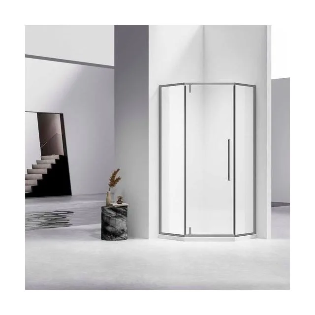 Душевой уголок Vincea Слим-Н (Slim-N) VSP-4SN100CLGM 100х100 стекло прозрачное 6 мм профиль вороненая сталь без поддона