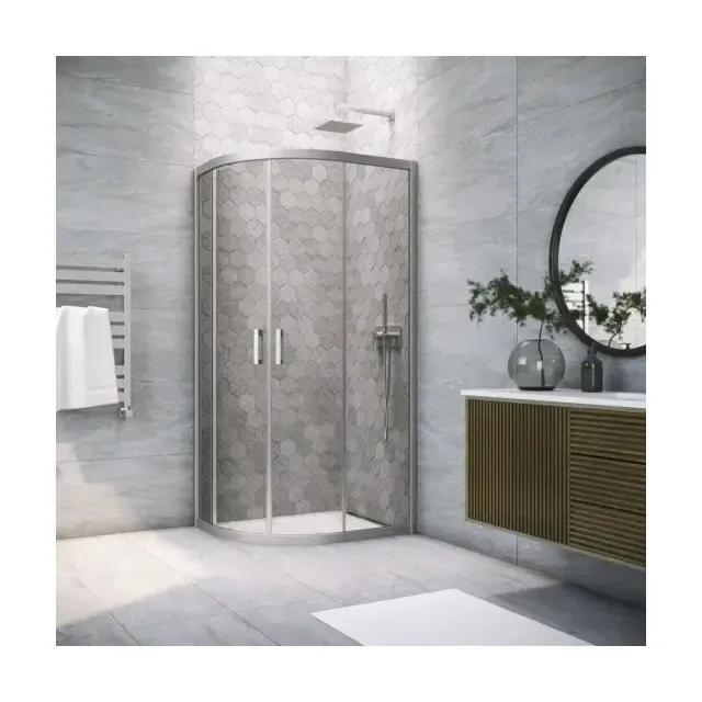 Душевой уголок ZS-F NOVO h2000 110*100 07 07, профиль матовый хром, стекло графит