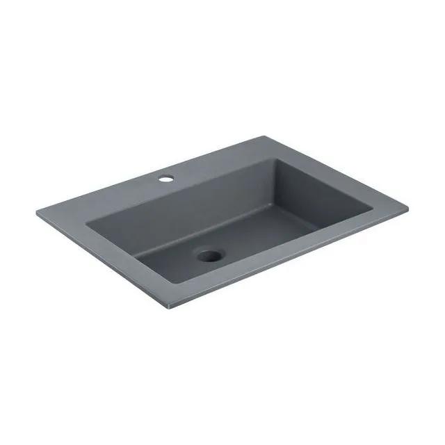 Раковина из кварца Vincea 60 см VCB-13600G встраиваемая цвет серый матовый
