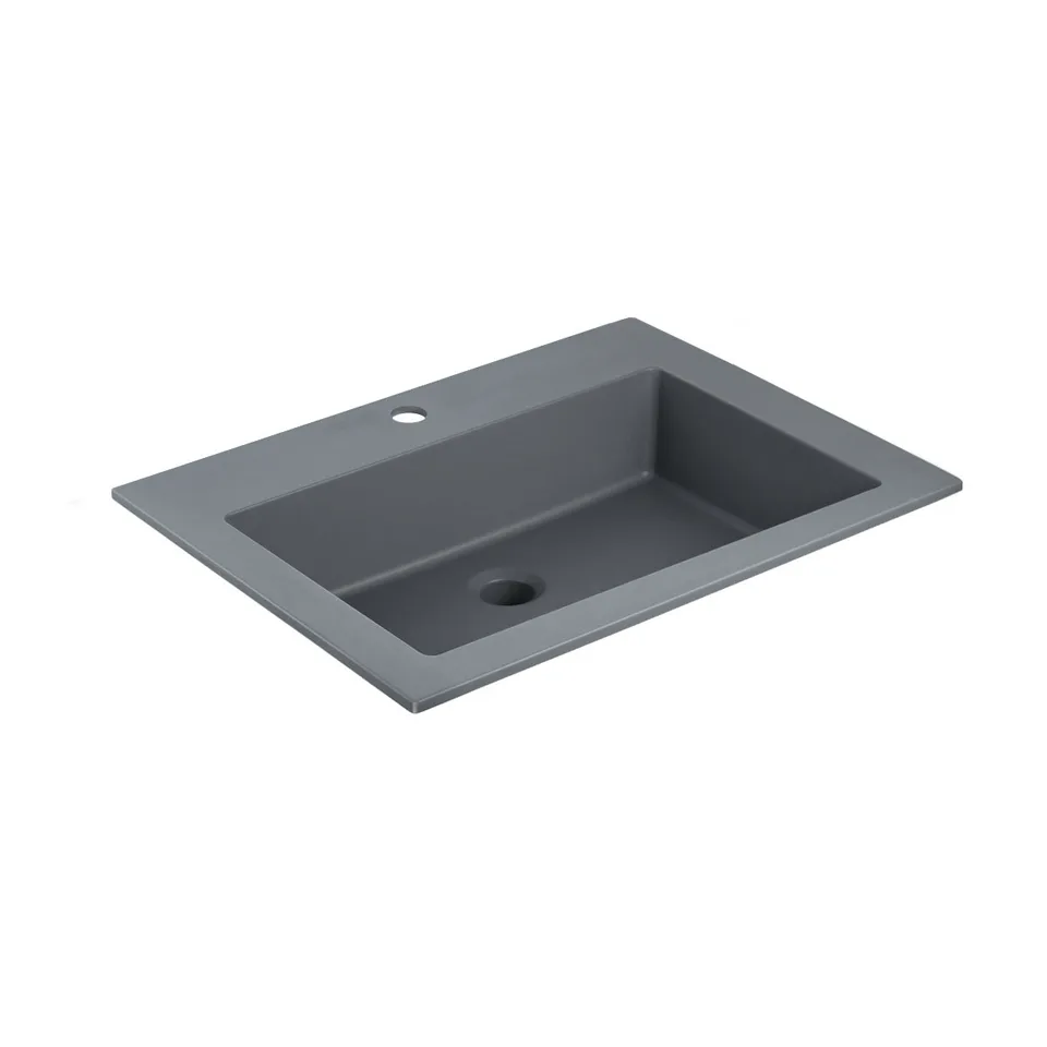 Раковина из кварца Vincea 60 см VCB-13600G встраиваемая цвет серый матовый