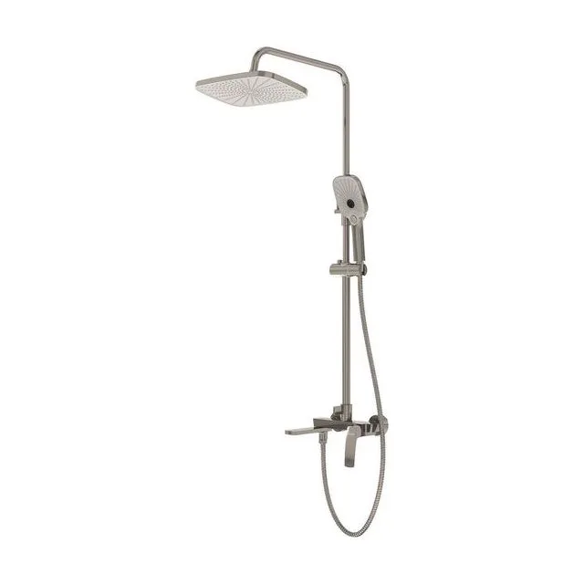 Душевая стойка Grossman Mercury 500.K35.10.120 с верхним душем,ручной лейкой и смесителем, брашированный никель