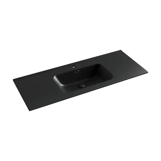 Раковина из сантехнического фарфора Ceramica Nova Элемент (Element) 121 см CN7006MB накладная цвет черный матовый