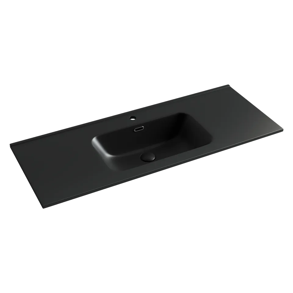 Раковина из сантехнического фарфора Ceramica Nova Элемент (Element) 121 см CN7006MB накладная цвет черный матовый