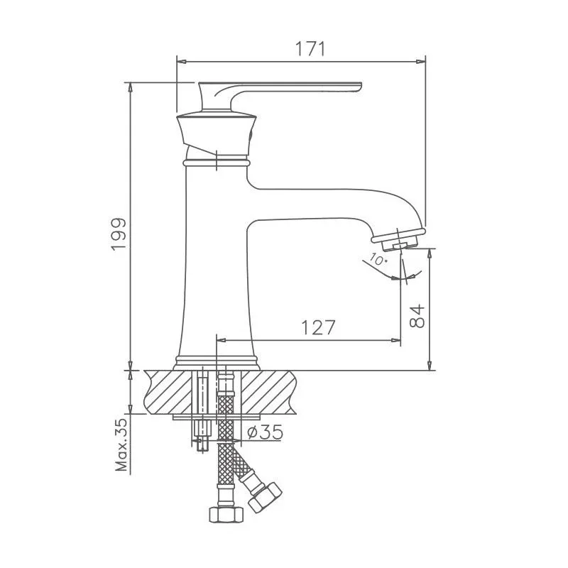 Смеситель Haiba HB10181-5 для раковины глянцевое золото