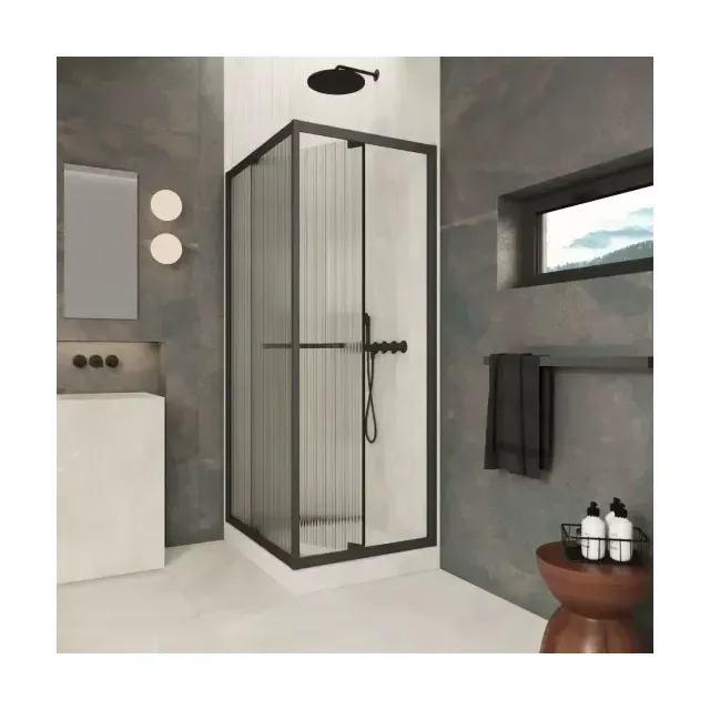 Душевой уголок Z+ZPV Inside 60*90 02M Moru профиль черный матовый стекло Moru