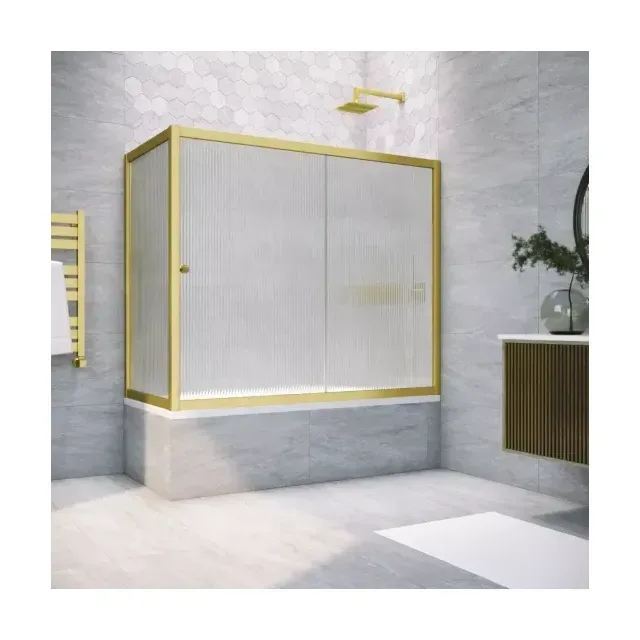 Шторка на ванную ZV+ZVF NOVO 180*85 03 Moru, профиль золото матовое, стекло Moru