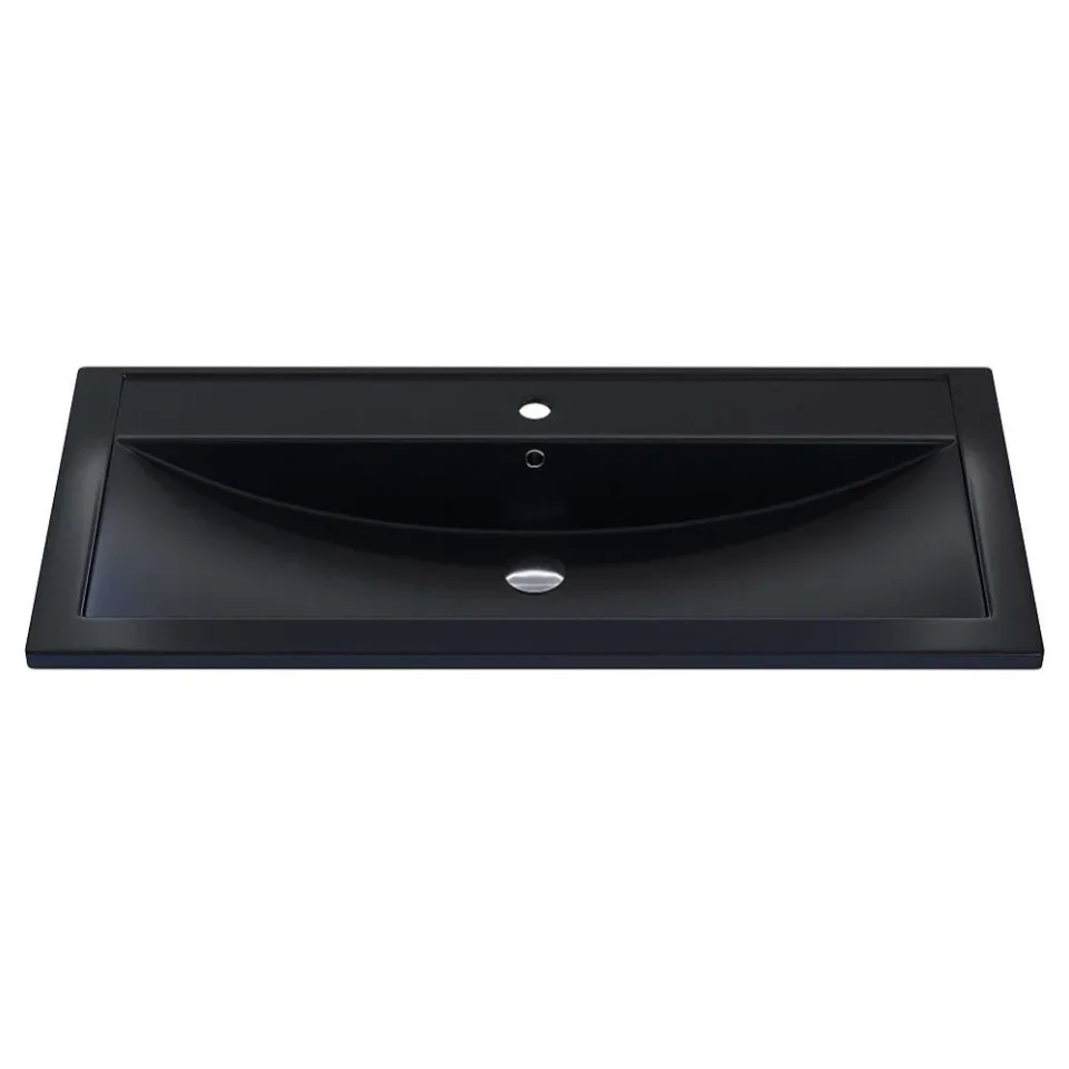 Встраиваемая раковина Uperwood Foster Quartz 100*45,5 черная матовая, уголь
