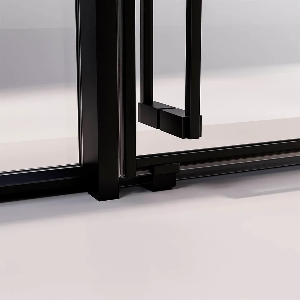 Боковая панель Veconi Premium Prato SP B, 900x2000, черный матовый, стекло прозрачное