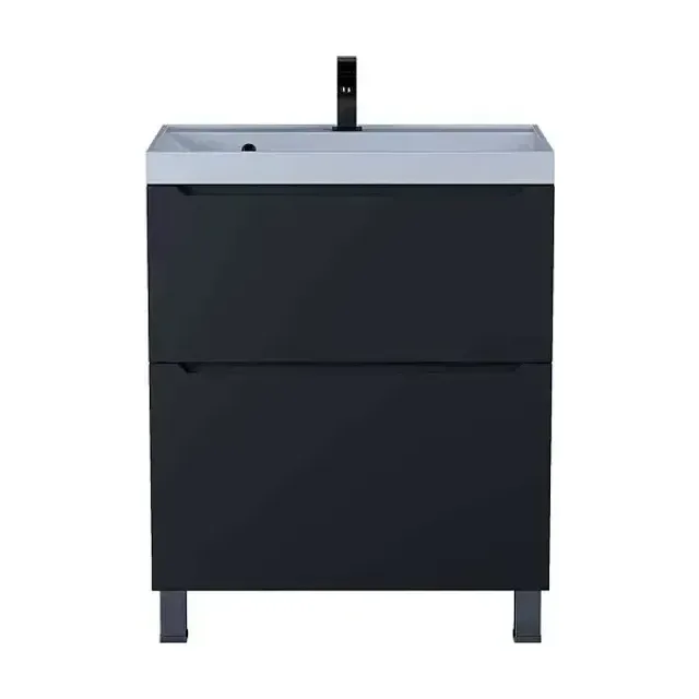 Тумба с раковиной Uperwood Tanos 70 черная, напольная