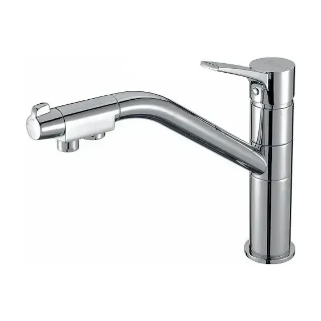 Смеситель Zorg Sanitary для кухни с функцией подключения фильтра никель ZR 401