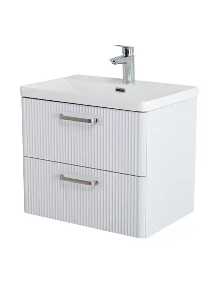 Комплект мебели BelBagno Дуэ (Due) 60 белый металлик,ручки атласный никель
