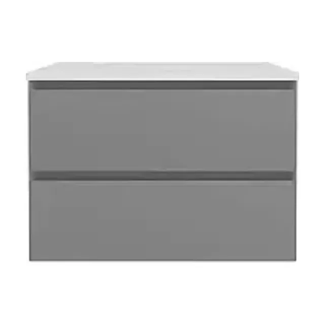 Тумба с раковиной Vincea Люка Софт-Тач (Luka Soft-Touch) 60 серая матовая (раковина гелькоут белая)