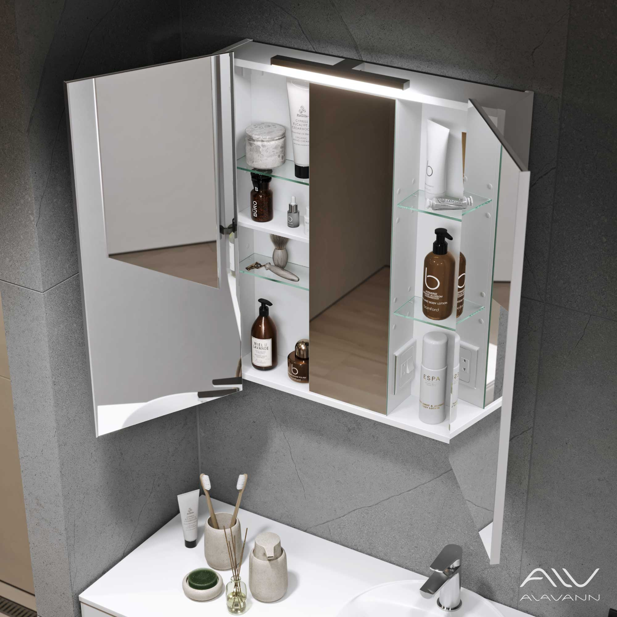 Зеркальный шкаф-трюмо Cosmetic 75 с приближением Alavann ALV0771001