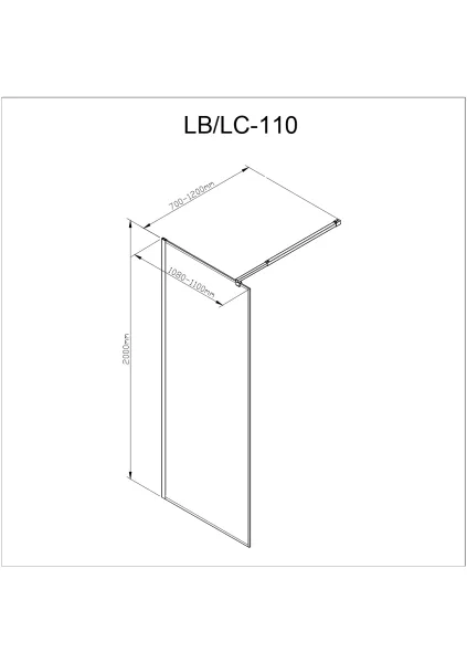 Душевая перегородка AvaCan LB 110 MT